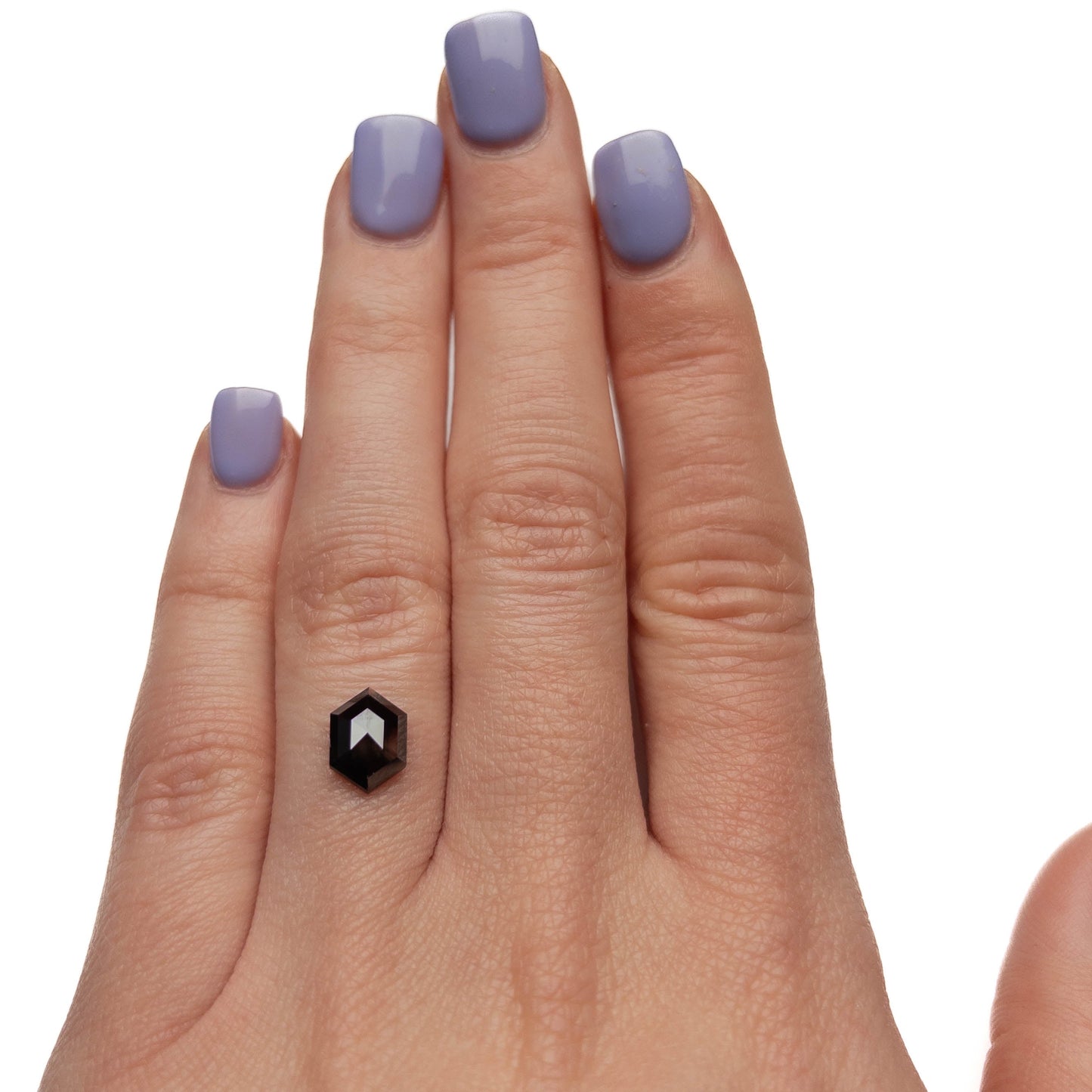 1.72 Carat Black Rose Cut Hexagon Diamond
