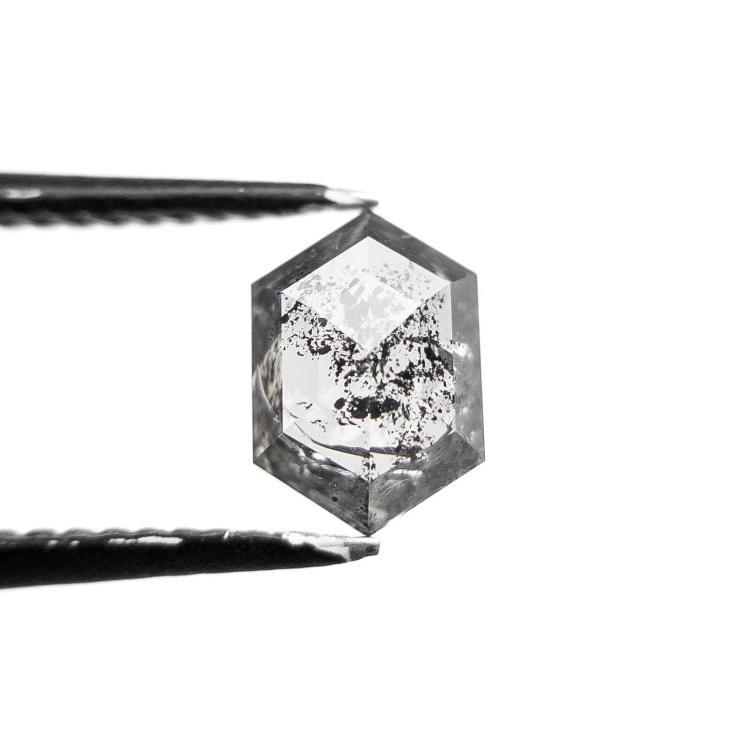 1.07 Carat Salt and Pepper Rose Cut Hexagon Diamond