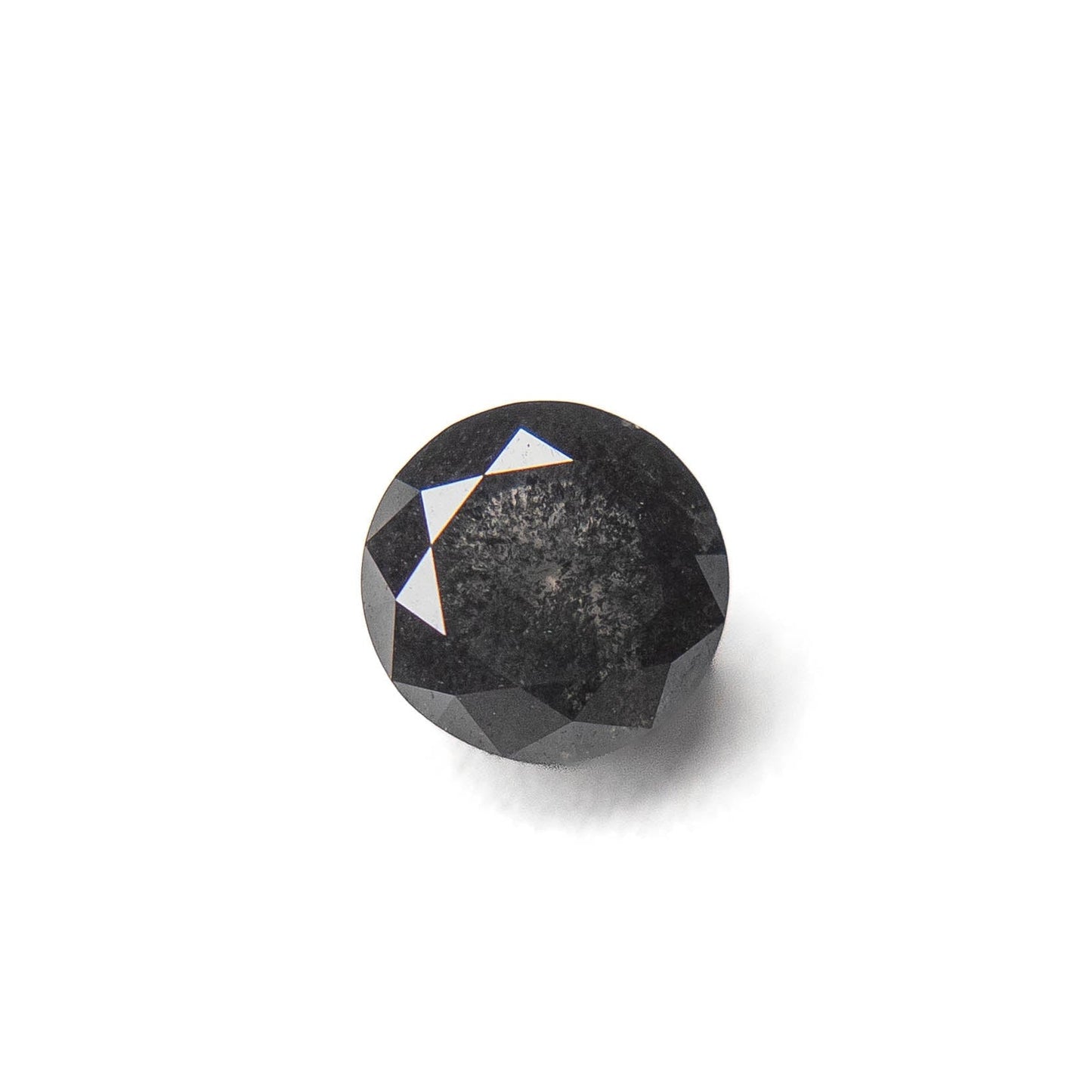 1.23 Carat Black Salt and Pepper Double Cut Round Diamond