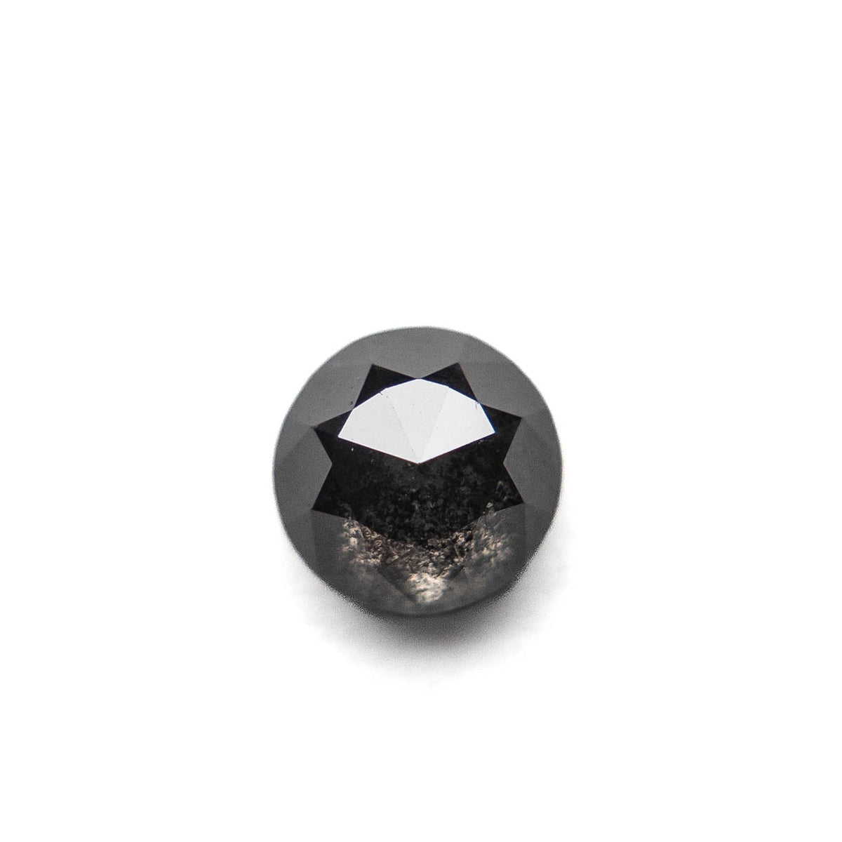 1.23 Carat Black Salt and Pepper Double Cut Round Diamond