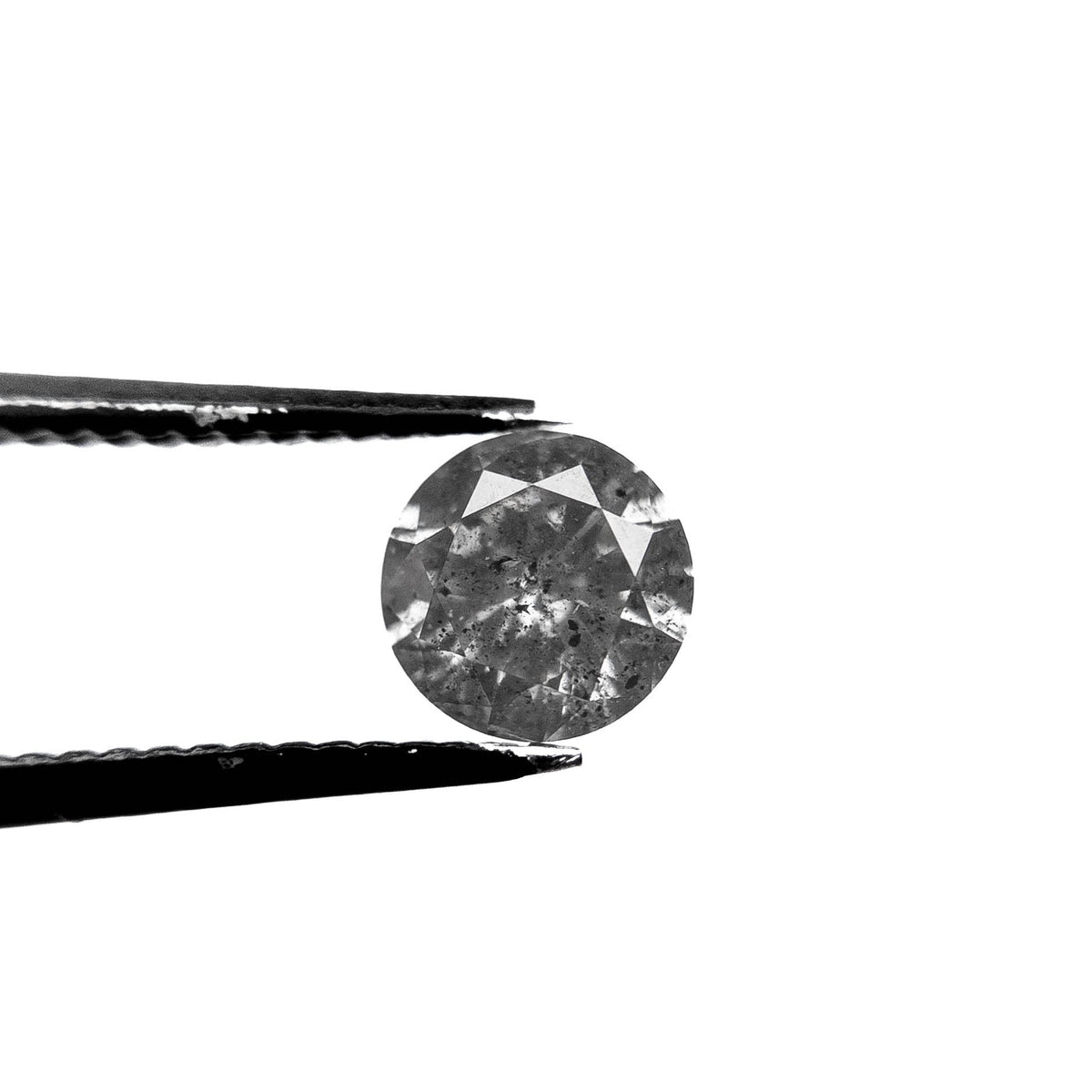 .93 Carat Salt and Pepper Brilliant Cut Round Diamond