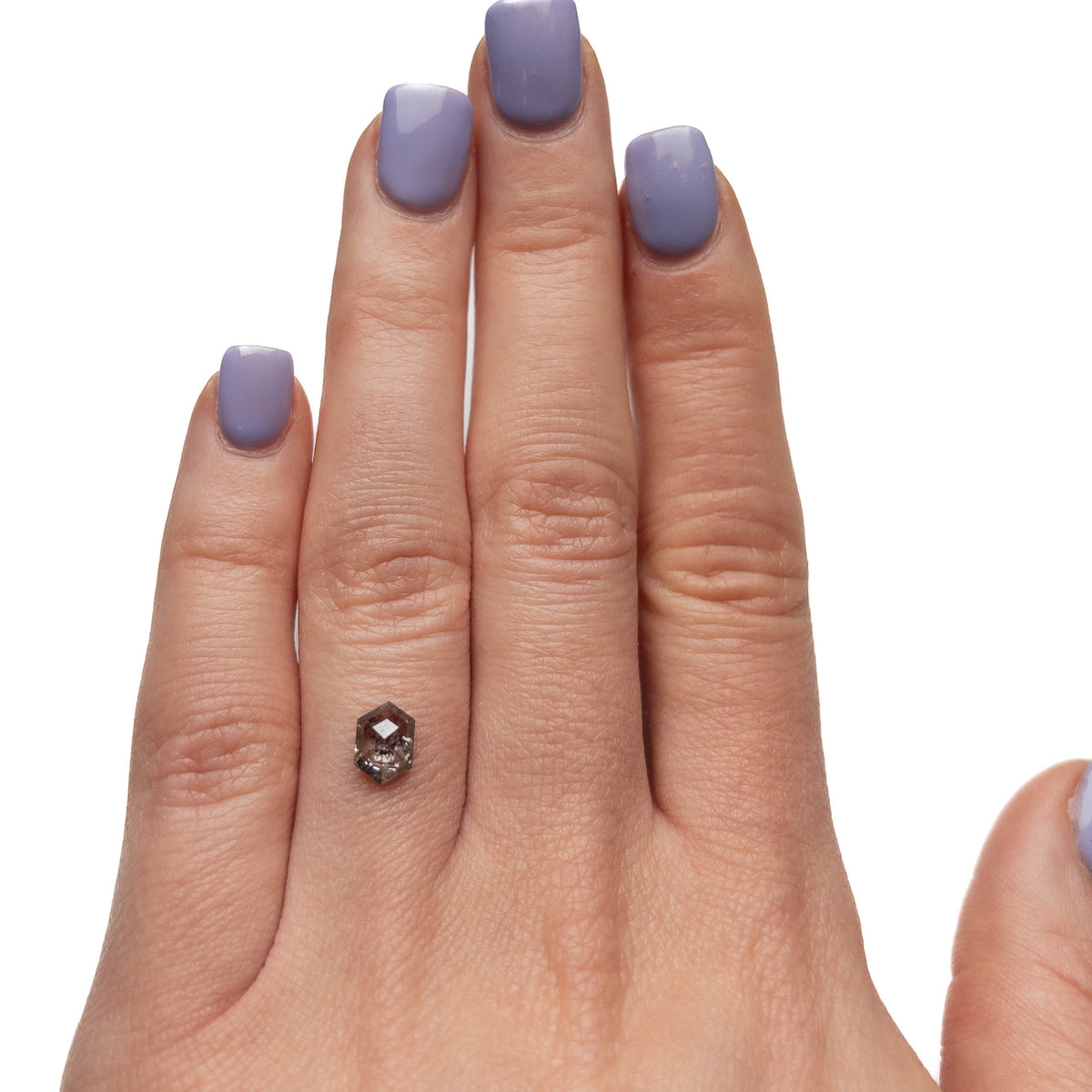 1.07 Carat Salt and Pepper Rose Cut Hexagon Diamond