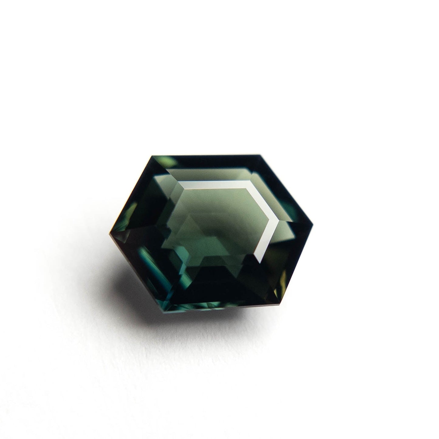2.36 Carat Teal Double Cut Hexagon Australian Sapphire