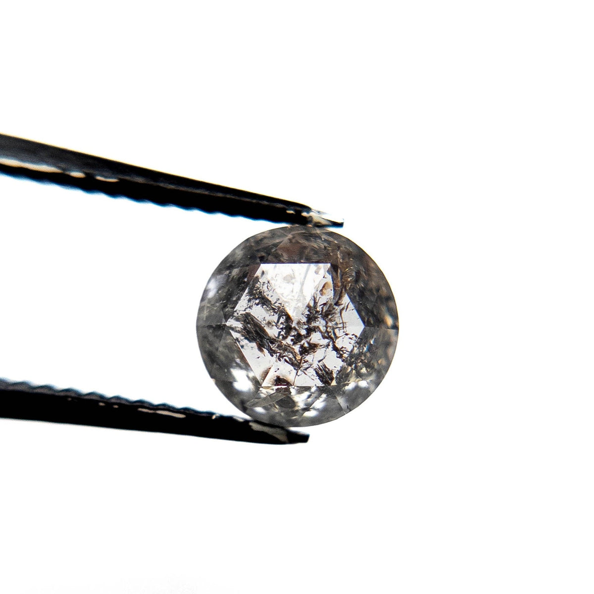 1.50 Carat Salt and Pepper Rose Cut Round Diamond