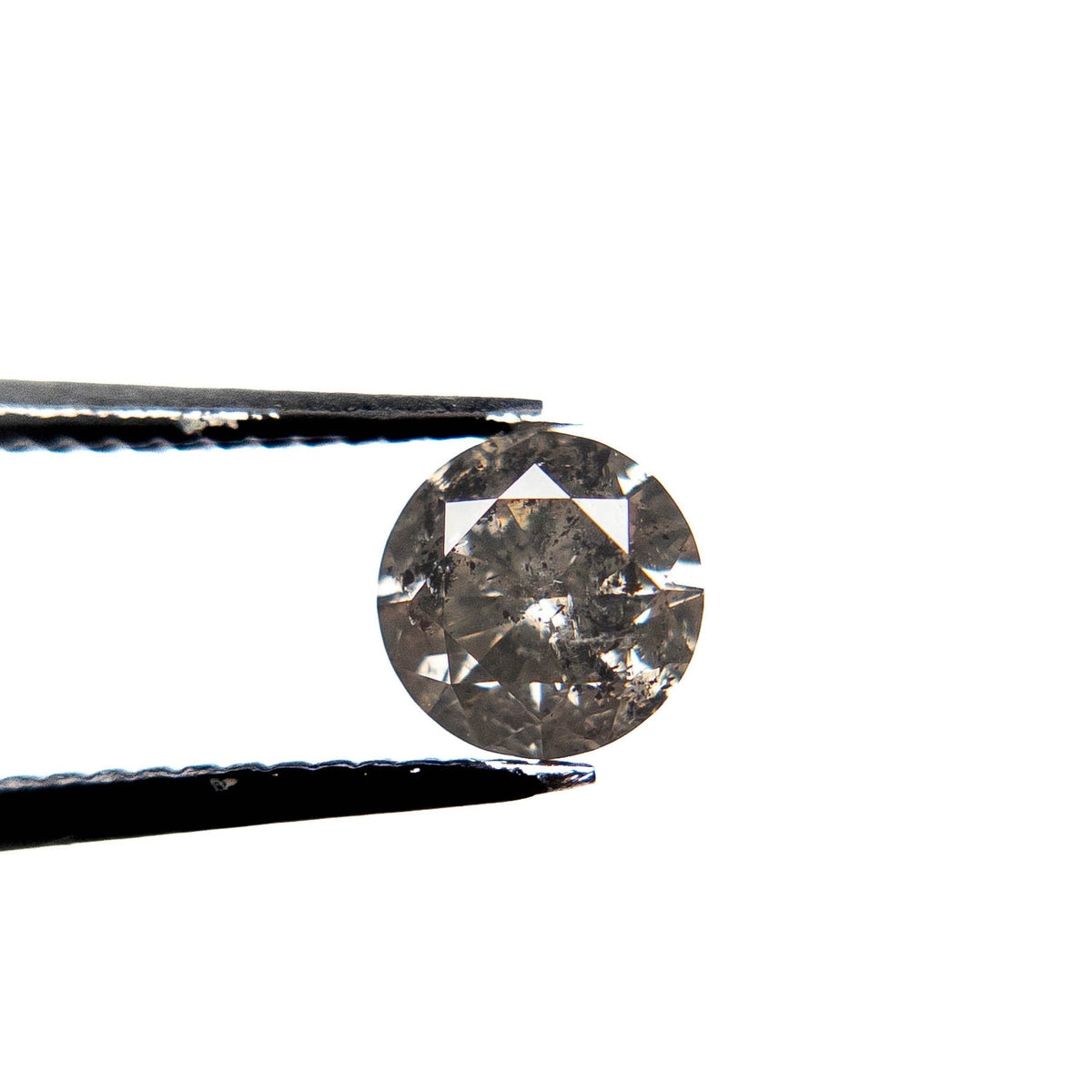 .97 Carat Salt and Pepper Brilliant Cut Round Diamond