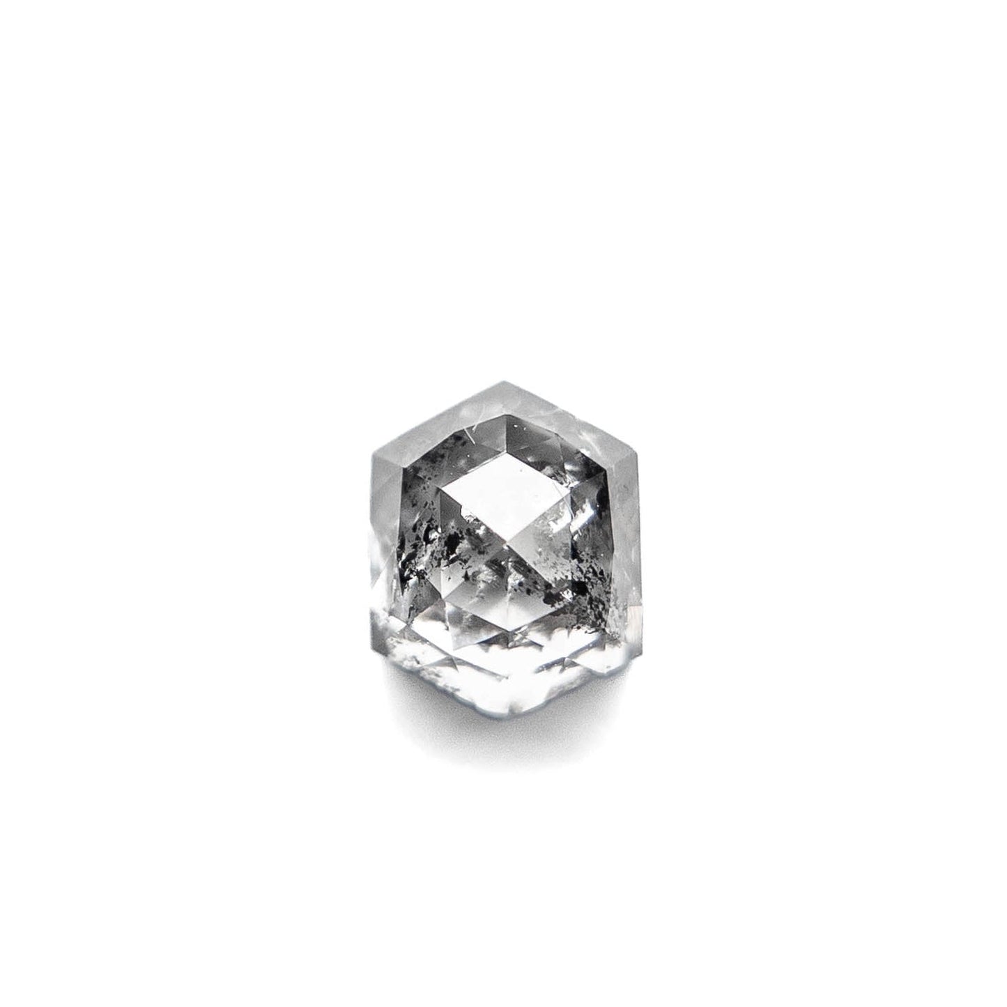 .96 Carat Salt and Pepper Rose Cut Hexagon Diamond