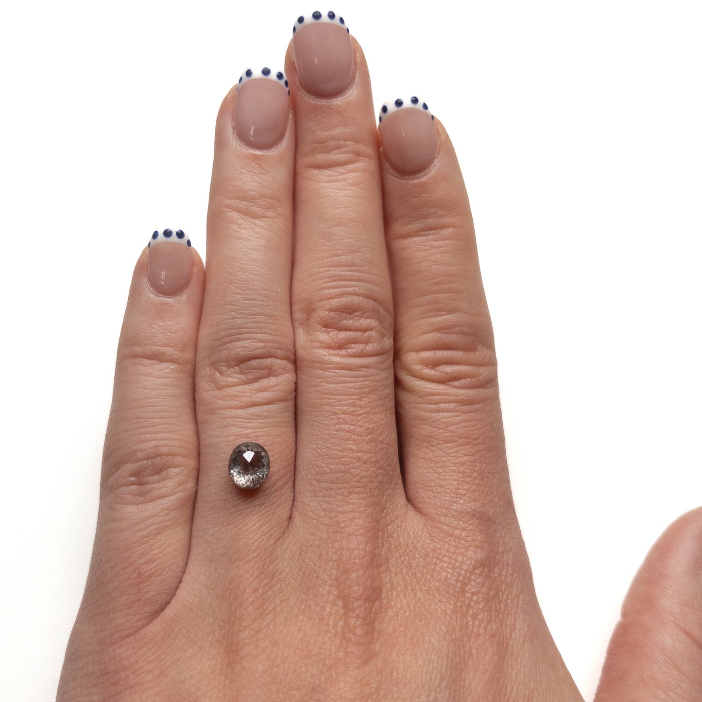 1.94 Carat Salt and Pepper Double Cut Oval Diamond