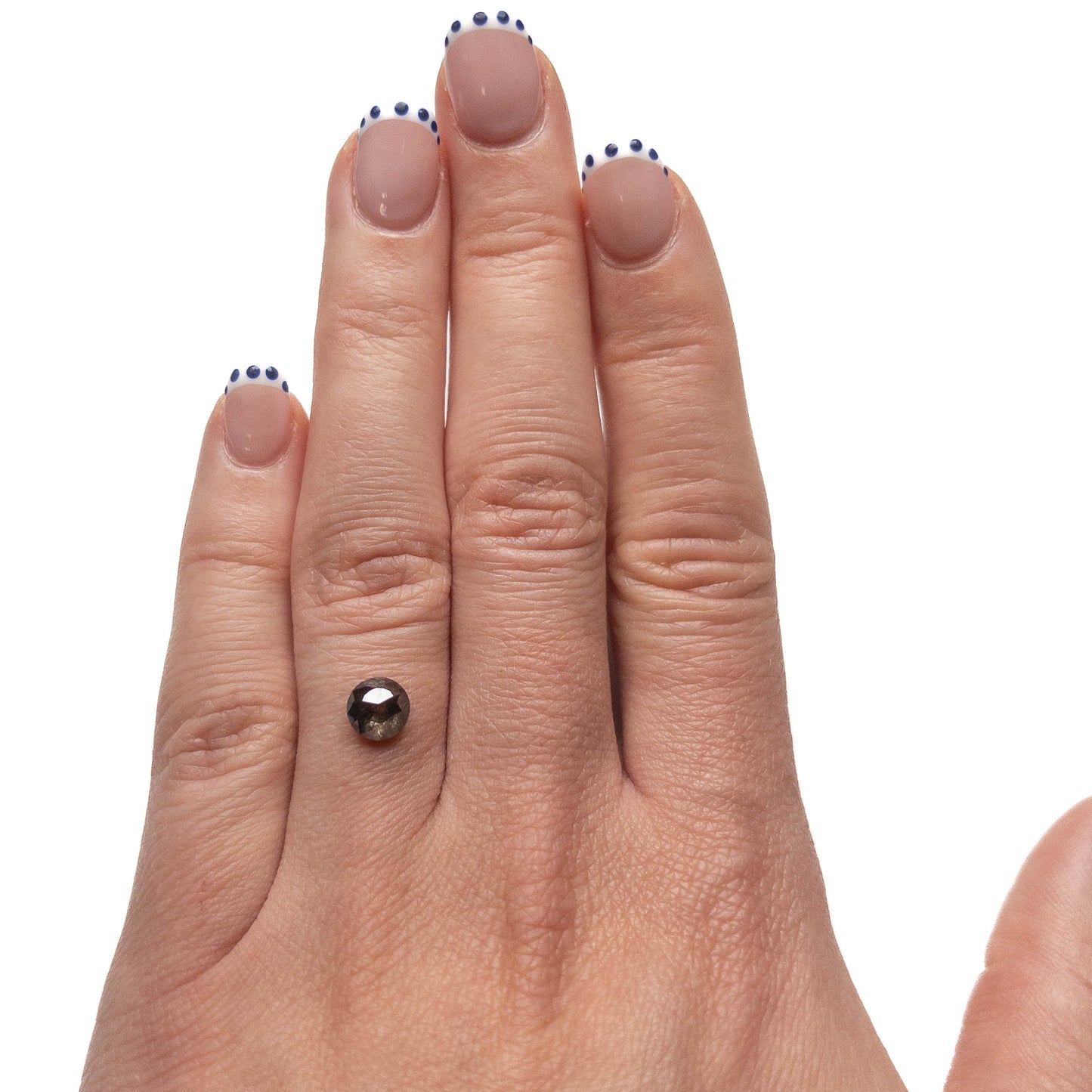 1.23 Carat Black Salt and Pepper Double Cut Round Diamond