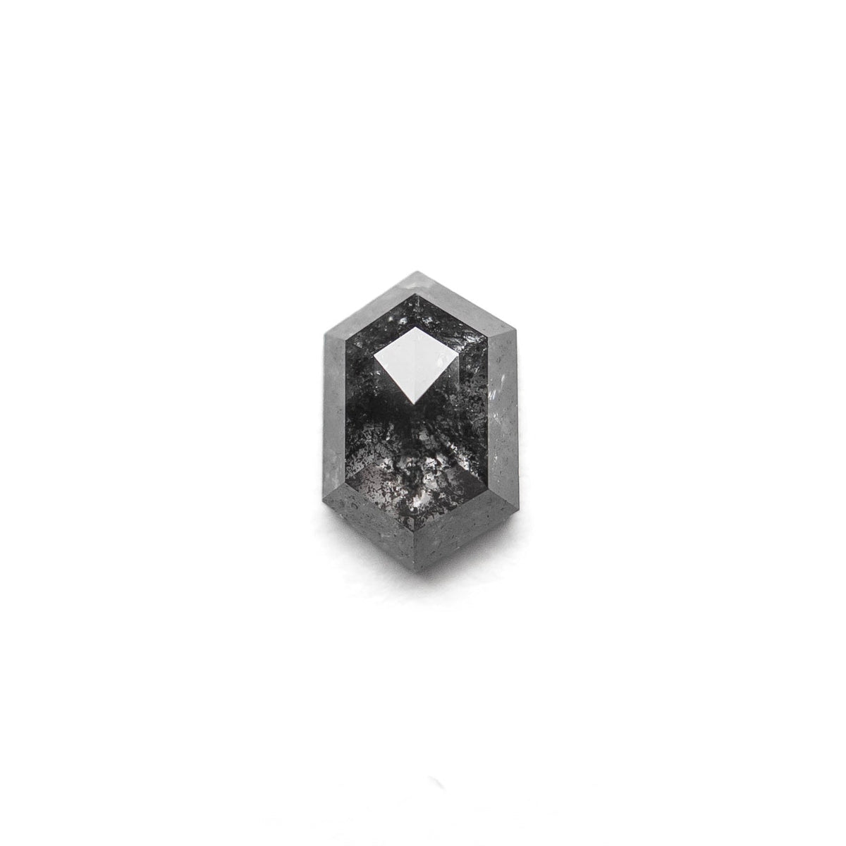 .84 Carat Black Rose Cut Hexagon Diamond