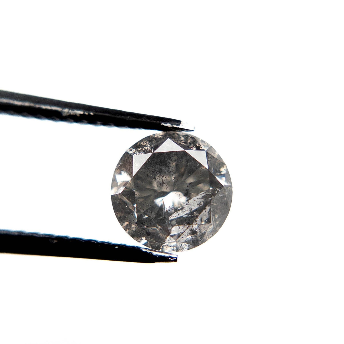 1.40 Carat Salt and Pepper Brilliant Cut Round Diamond