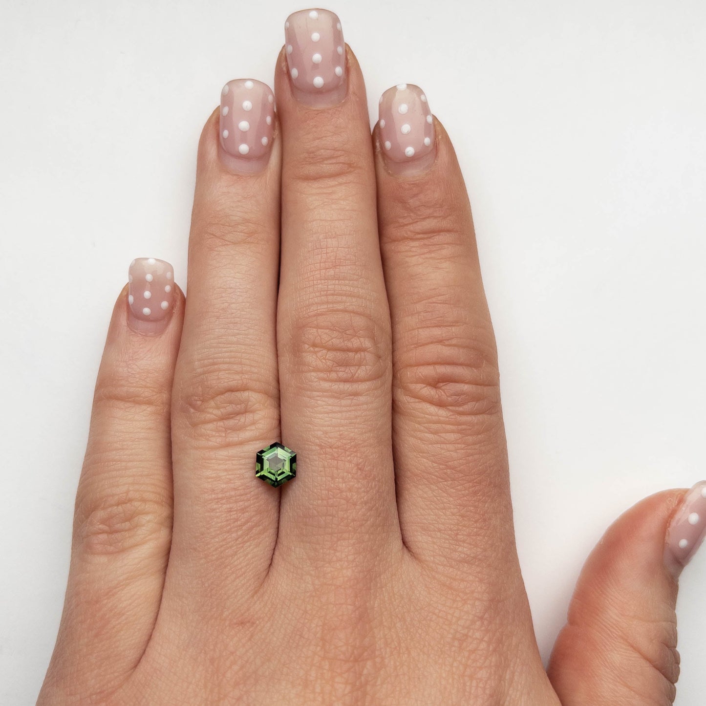 1.02 Carat Green Step Cut Hexagon Australian Sapphire