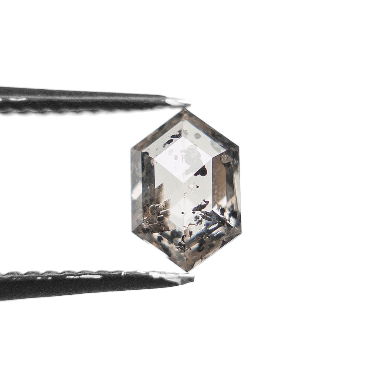 1.04 Carat Salt and Pepper Rose Cut Hexagon Diamond