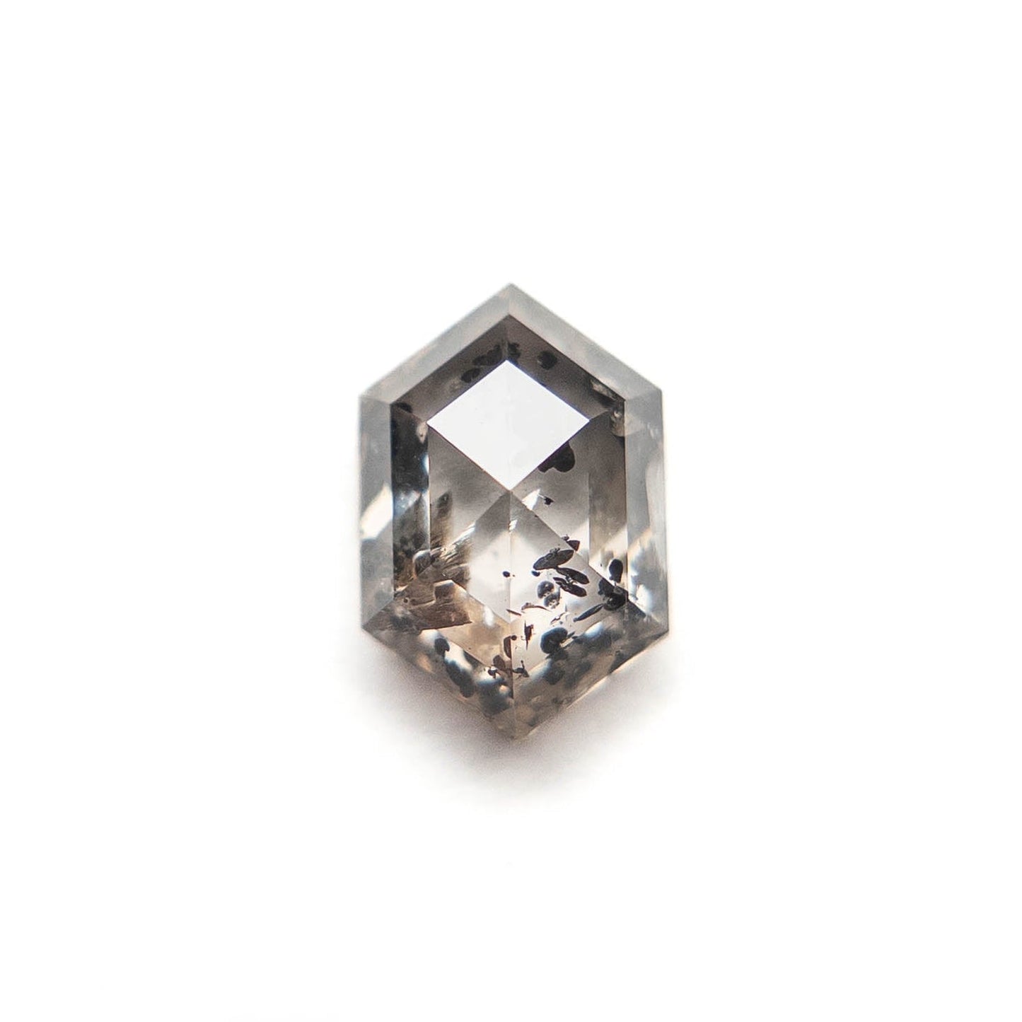 1.04 Carat Salt and Pepper Rose Cut Hexagon Diamond
