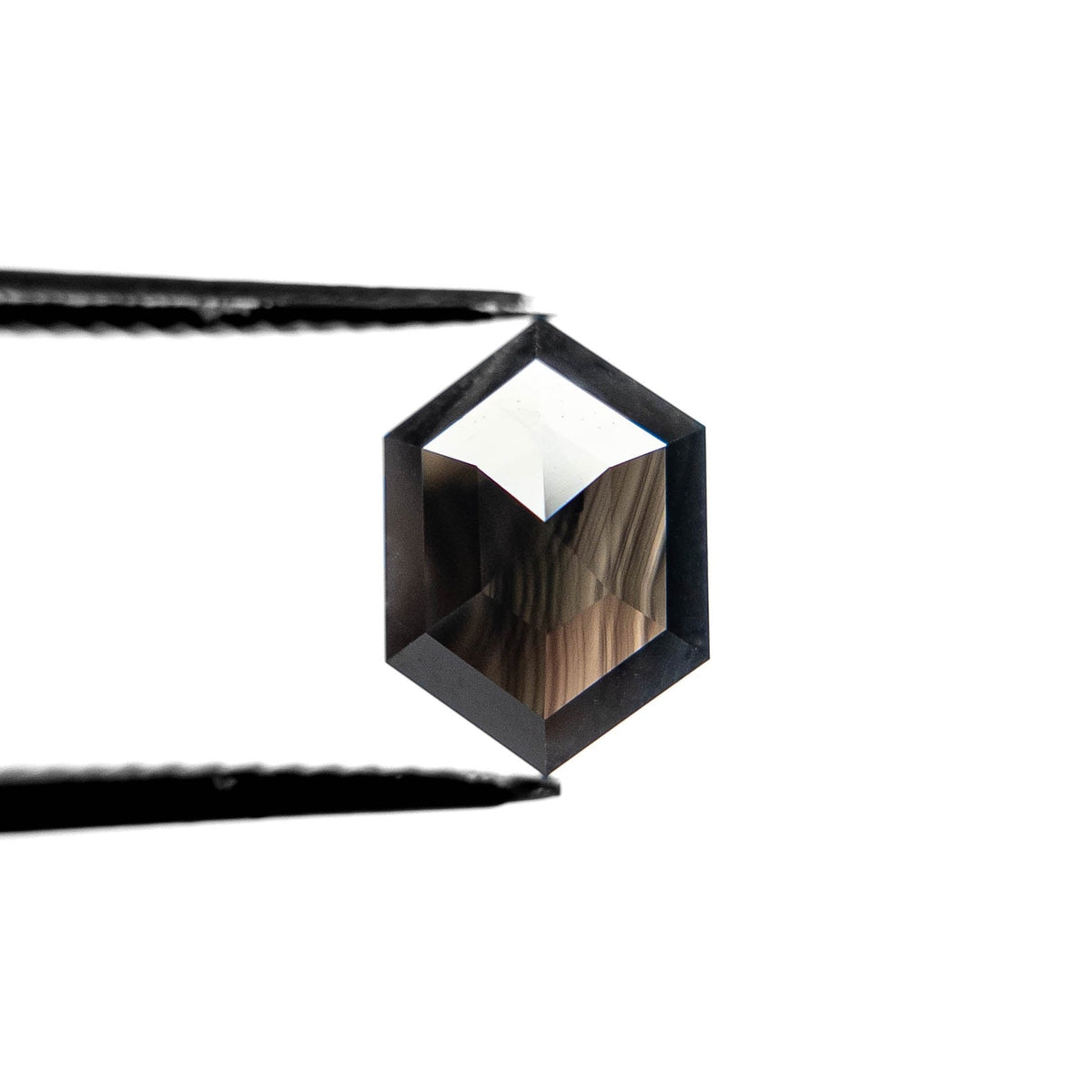 1.65 Carat Black Rose Cut Hexagon Diamond