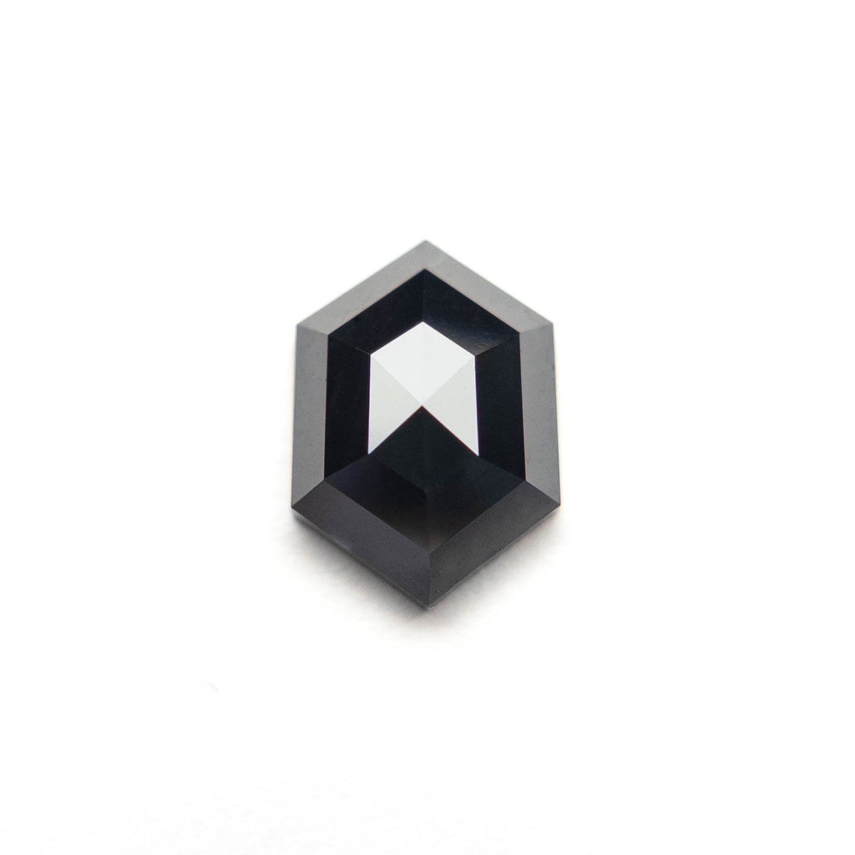 1.65 Carat Black Rose Cut Hexagon Diamond