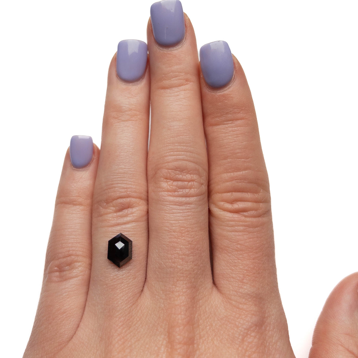 1.65 Carat Black Rose Cut Hexagon Diamond