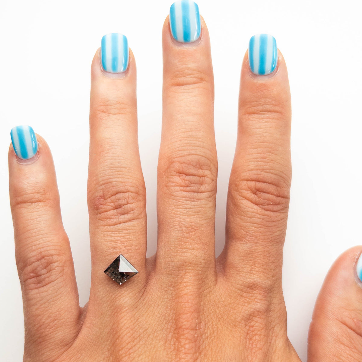 1.35 Carat Black Salt and Pepper Rose Cut Kite Diamond