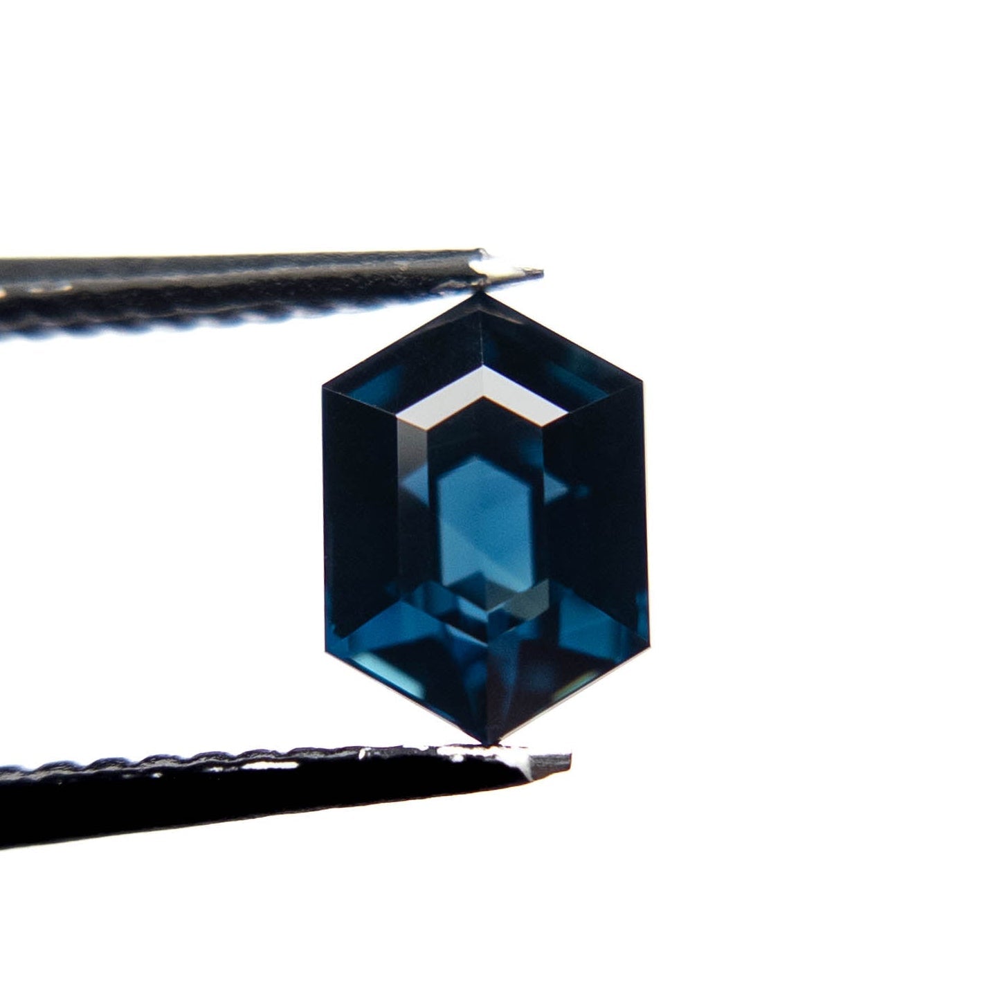 1.64 Carat Deep Blue Step Cut Hexagon Tanzanian Sapphire