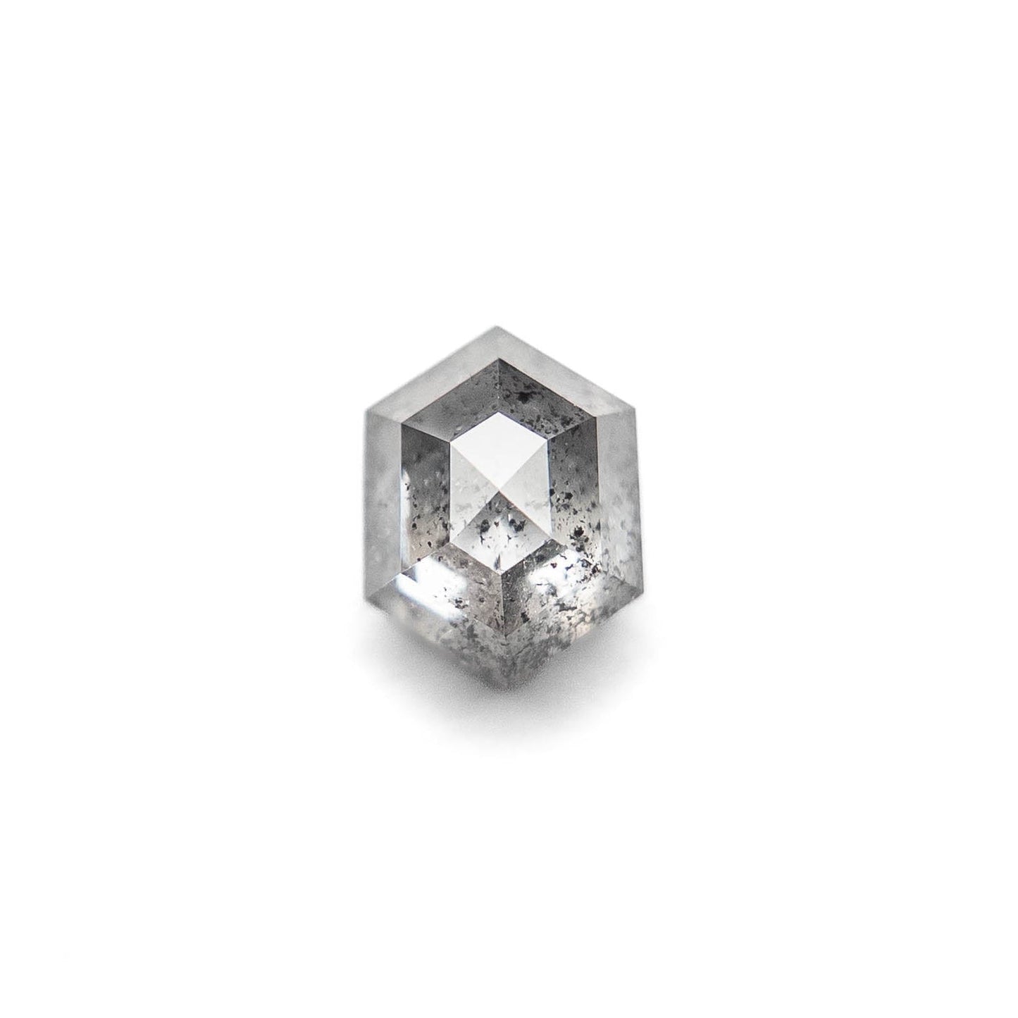 .93 Carat Salt and Pepper Rose Cut Hexagon Diamond