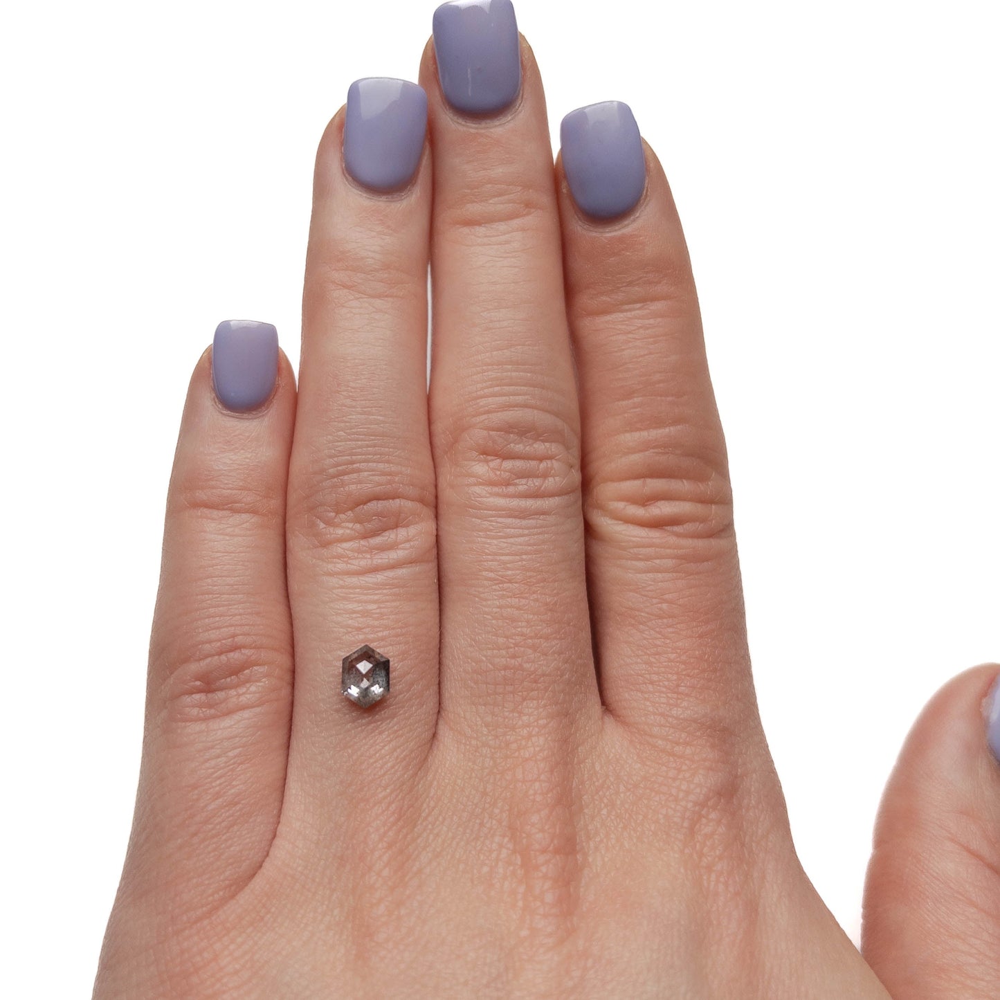 .93 Carat Salt and Pepper Rose Cut Hexagon Diamond