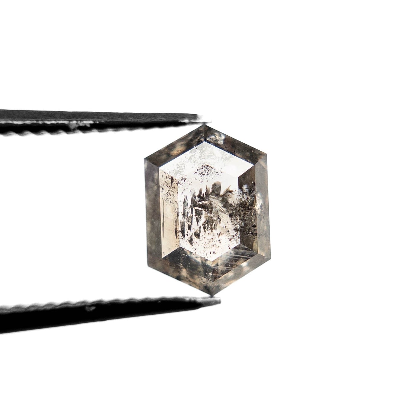 1.65 Carat Salt and Pepper Rose Cut Hexagon Diamond