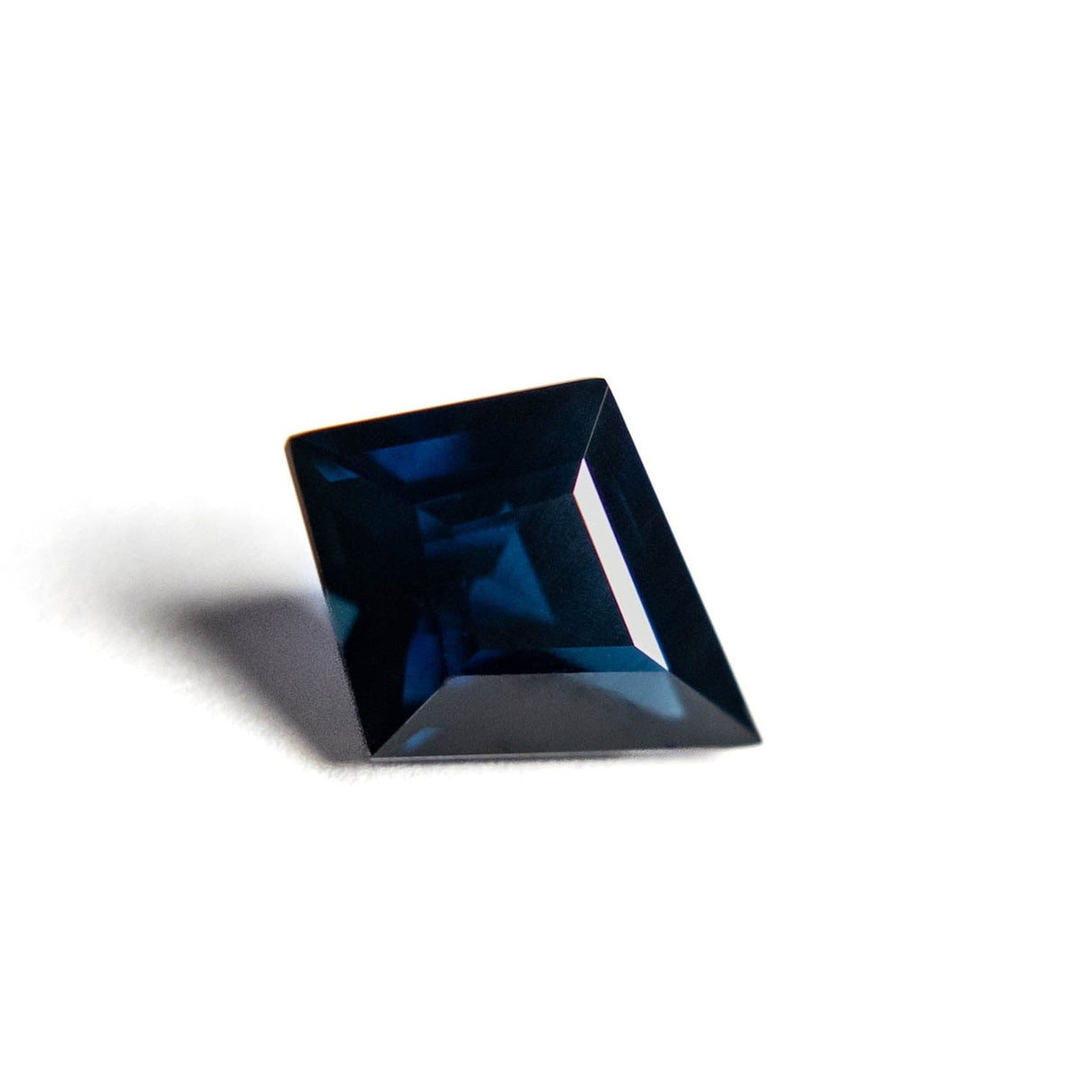 1.80 Carat Deep Blue Step Cut Kite Tanzanian Sapphire
