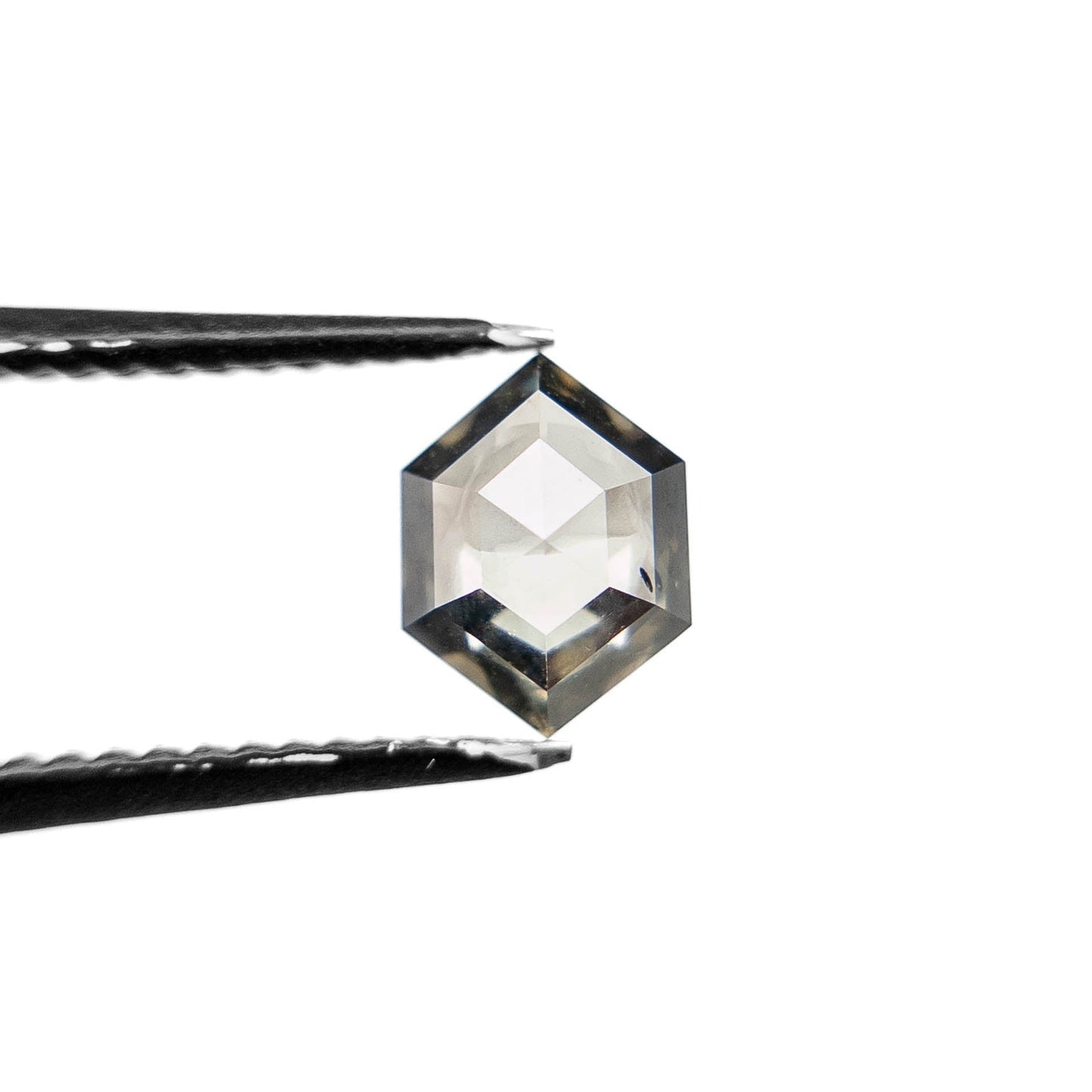 .74 Carat Salt and Pepper Rose Cut Hexagon Diamond