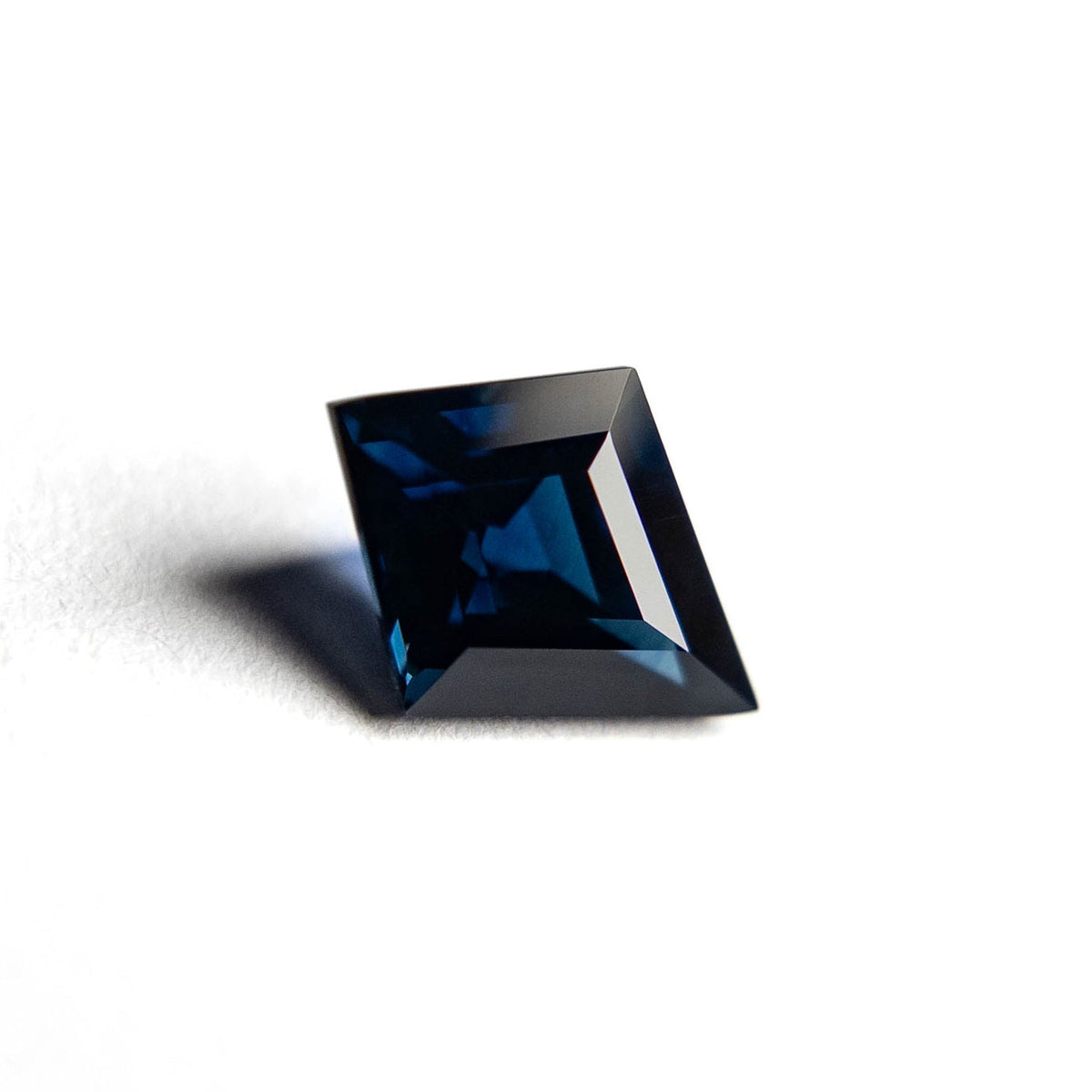 1.54 Carat Deep Blue Step Cut Kite Tanzanian Sapphire