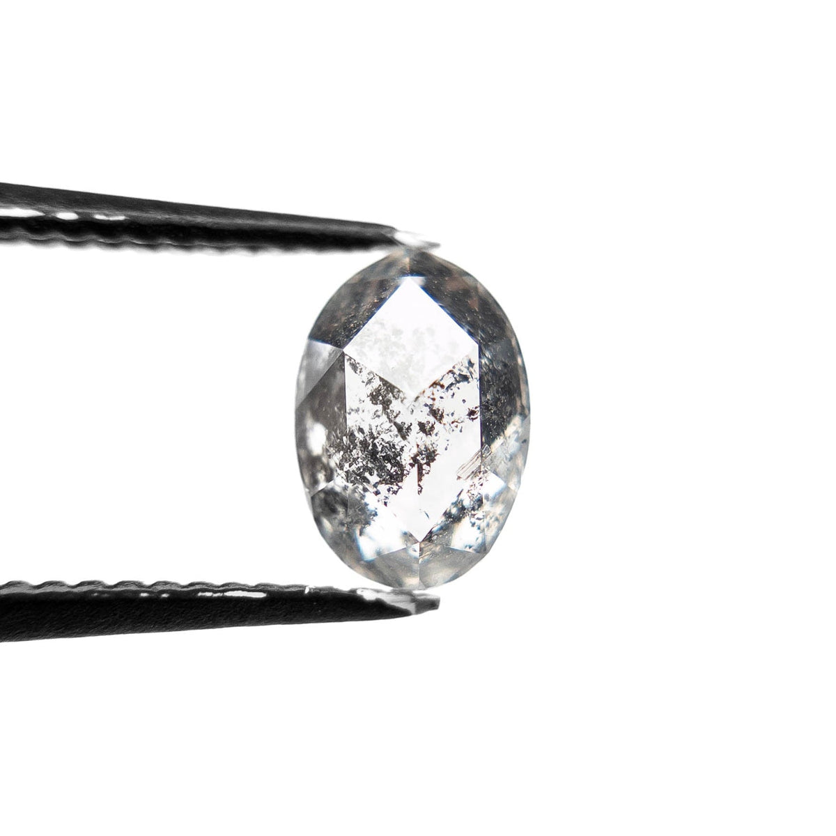 1.25 Carat Canadian Salt and Pepper Rose Cut Oval Diamond