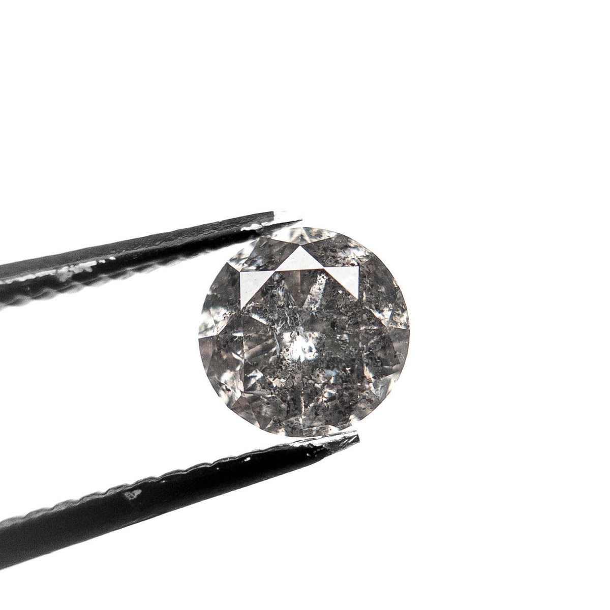 1.08 Carat Salt and Pepper Brilliant Cut Round Diamond
