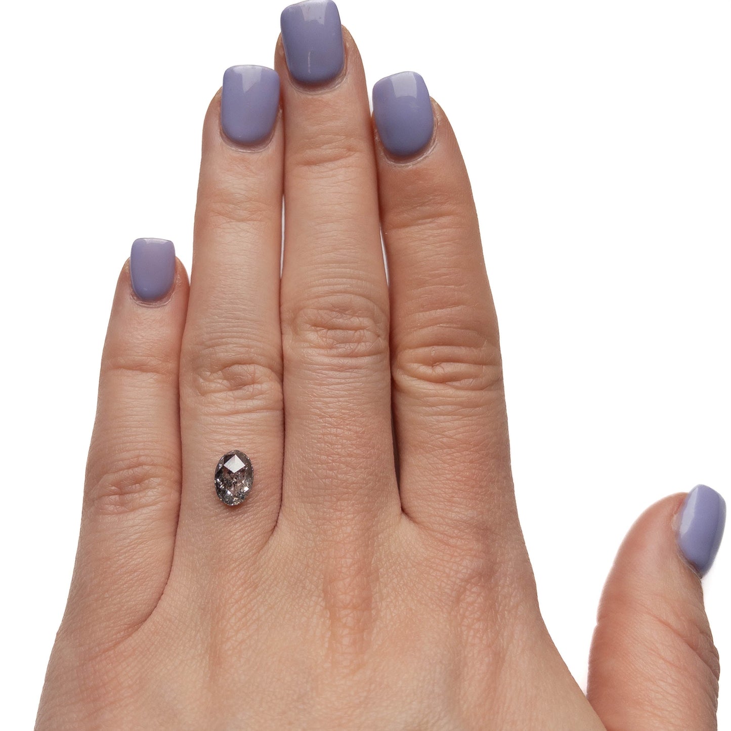 1.25 Carat Canadian Salt and Pepper Rose Cut Oval Diamond