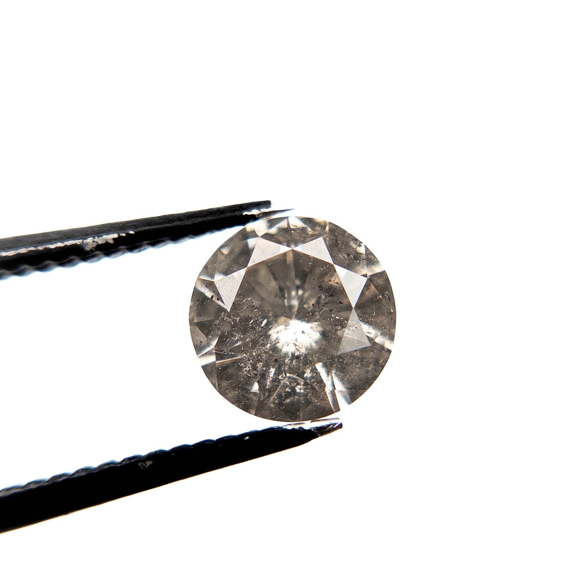 1.39 Carat Salt and Pepper Brilliant Cut Round Diamond