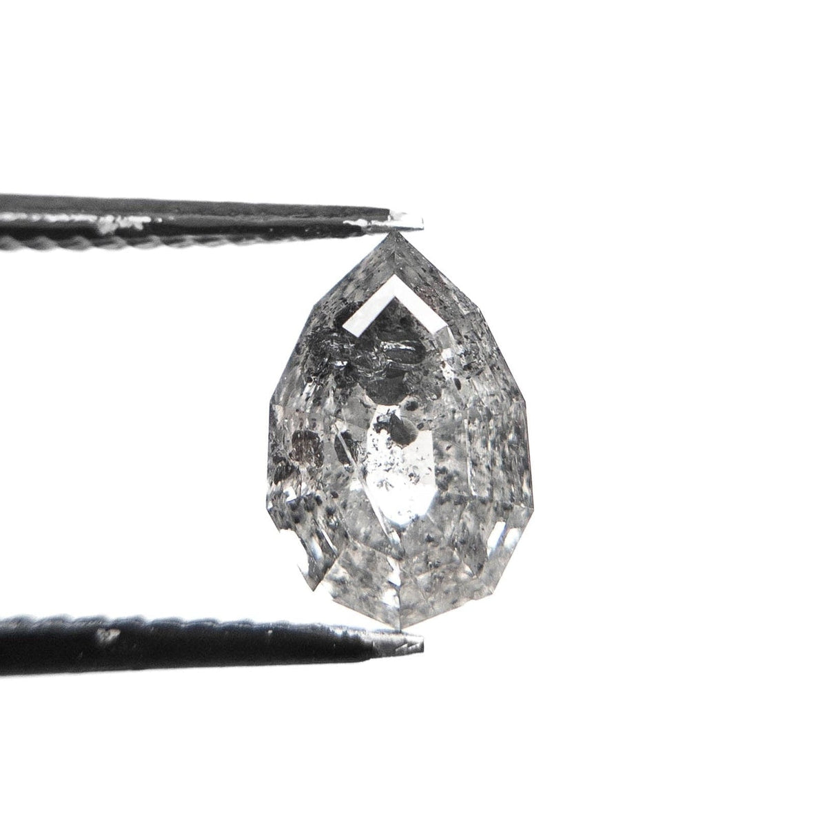1.74 Carat Canadian Salt and Pepper Step Cut Pear Diamond