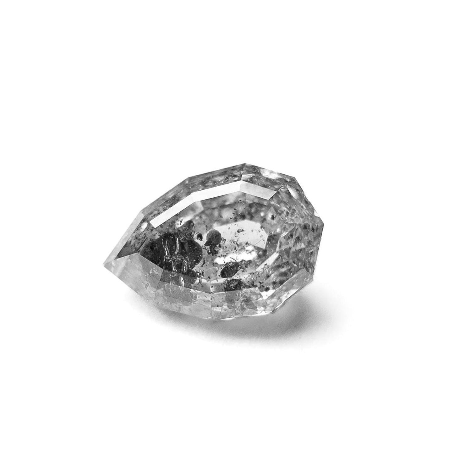 1.74 Carat Canadian Salt and Pepper Step Cut Pear Diamond