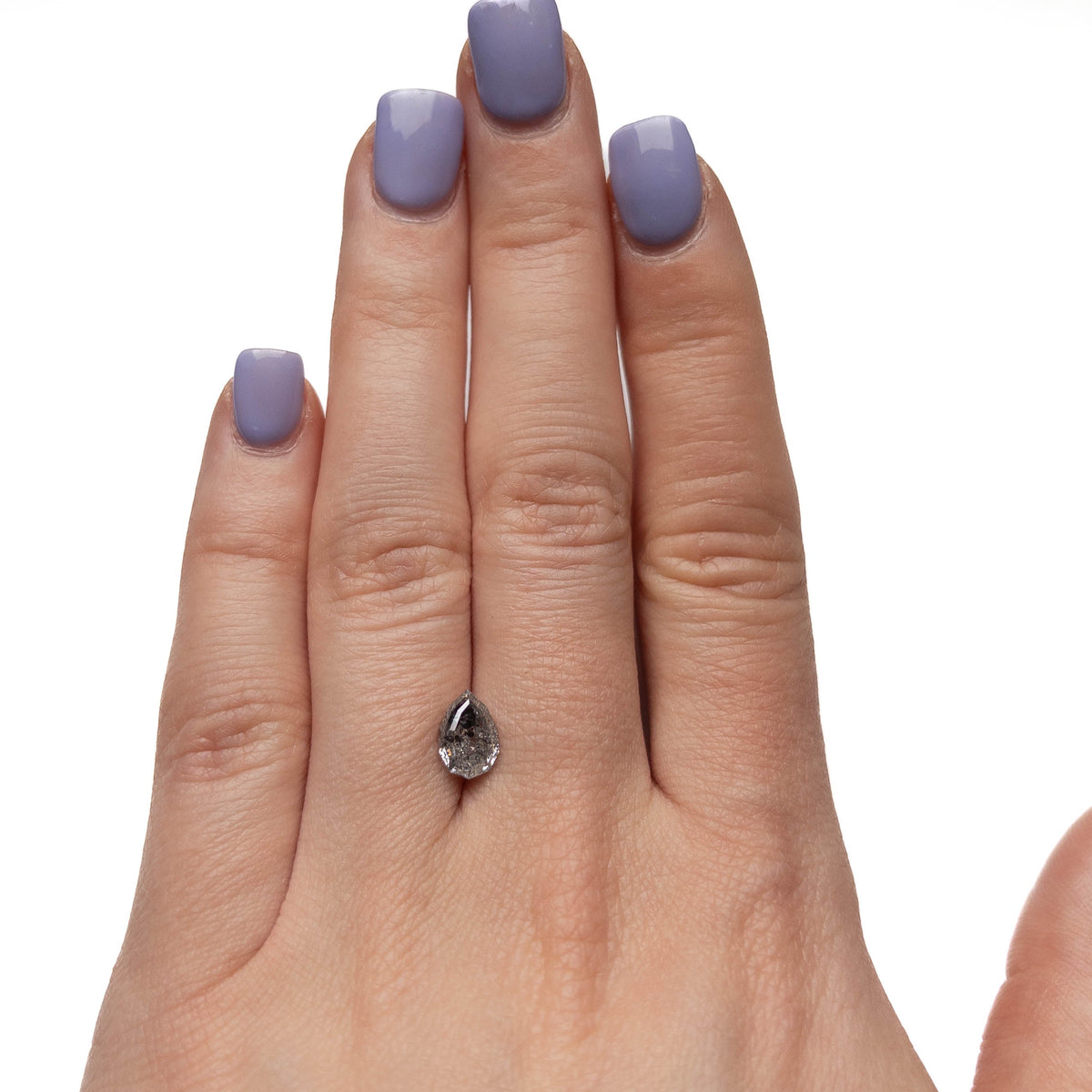 1.74 Carat Canadian Salt and Pepper Step Cut Pear Diamond