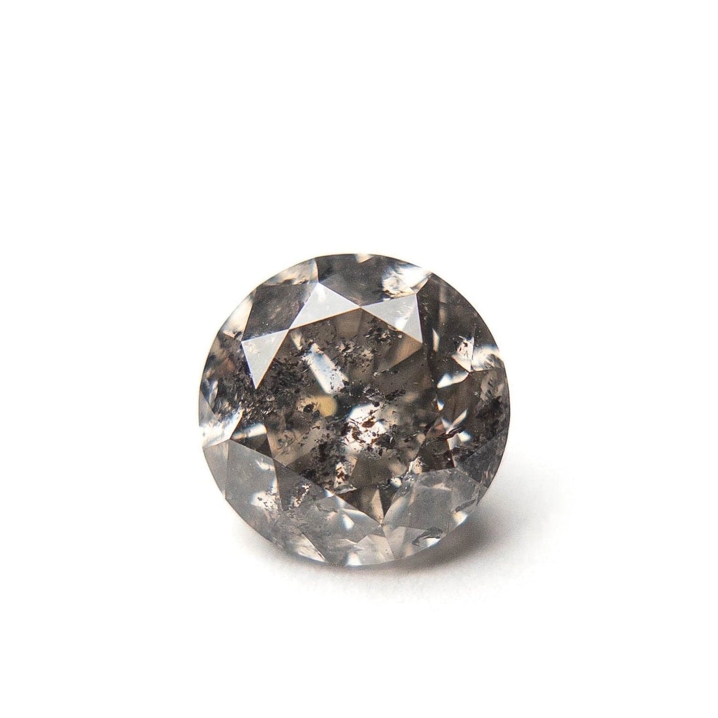2.01 Carat Salt and Pepper Brilliant Cut Round Diamond