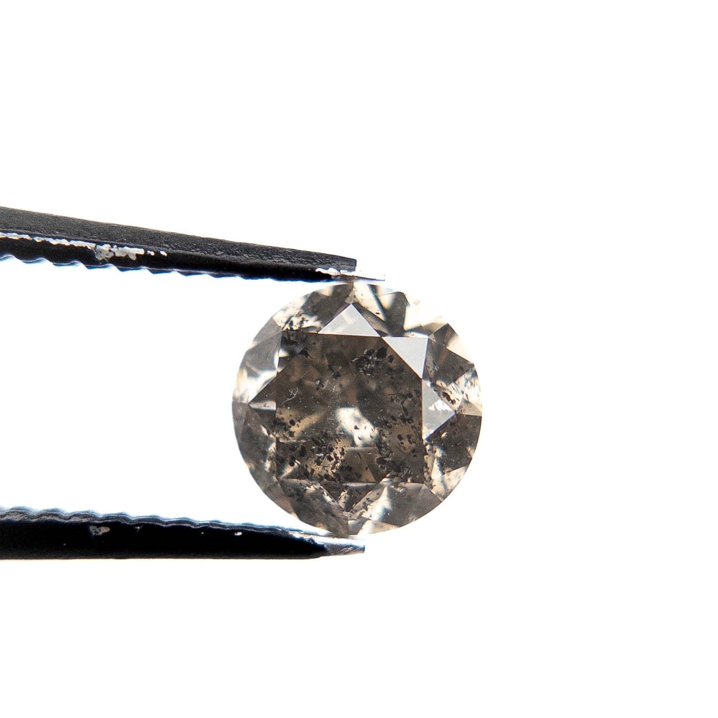 1.19 Carat Salt and Pepper Brilliant Cut Round Diamond