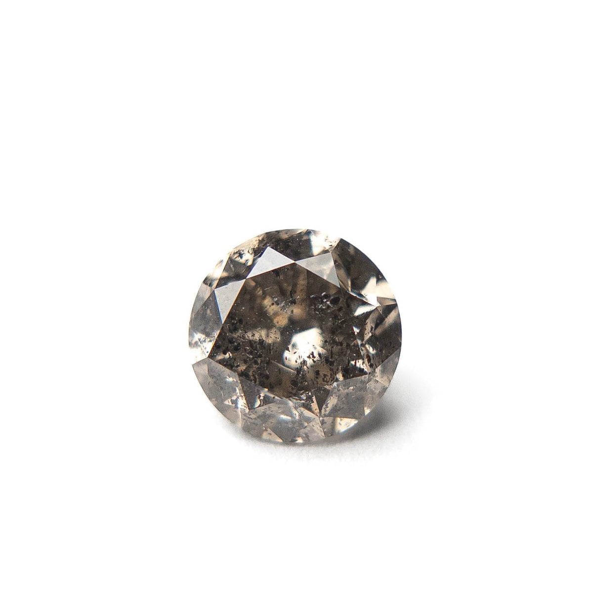 1.19 Carat Salt and Pepper Brilliant Cut Round Diamond