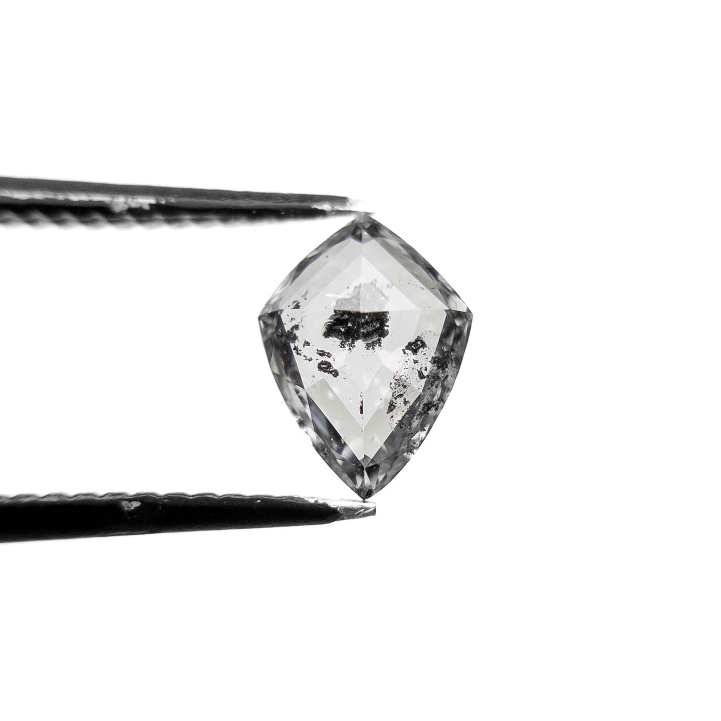 .87 Carat Canadian Salt and Pepper Rose Cut Soft Kite Diamond