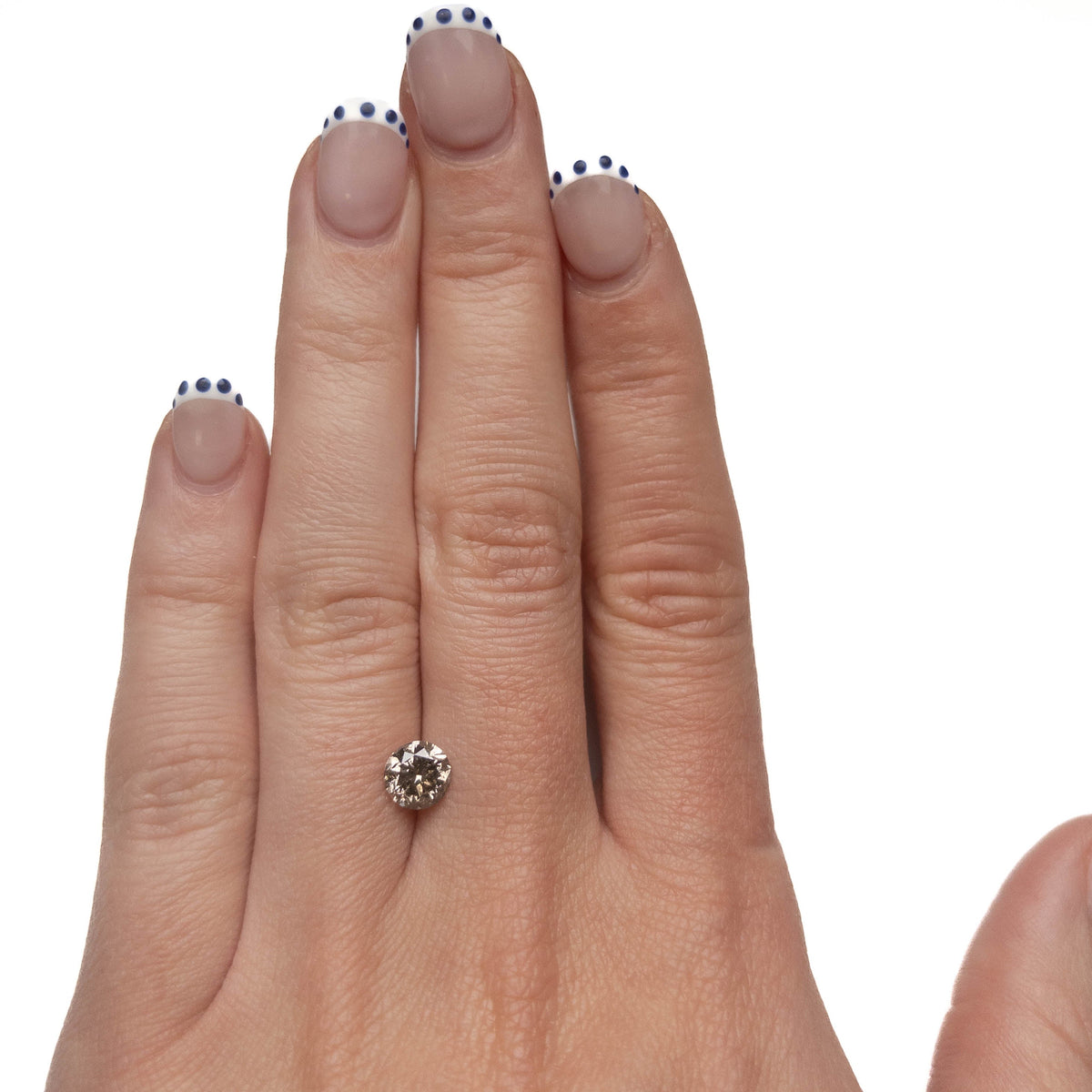 1.19 Carat Salt and Pepper Brilliant Cut Round Diamond