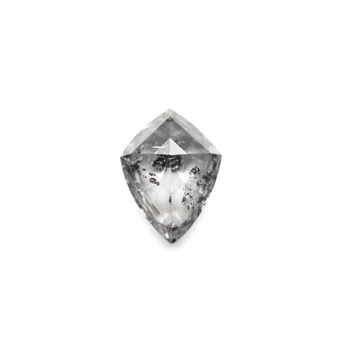 .87 Carat Canadian Salt and Pepper Rose Cut Soft Kite Diamond