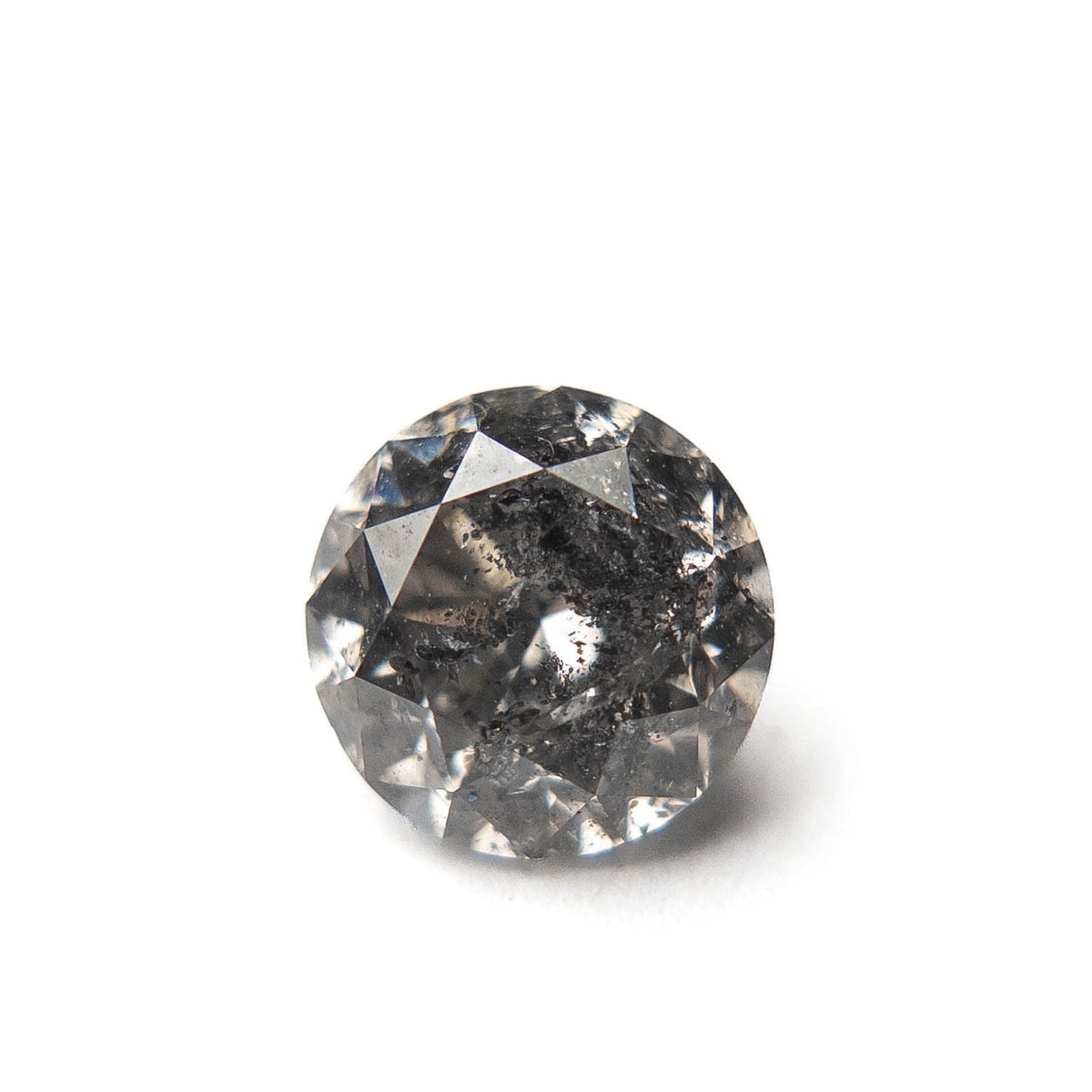2.02 Carat Salt and Pepper Brilliant Cut Round Diamond