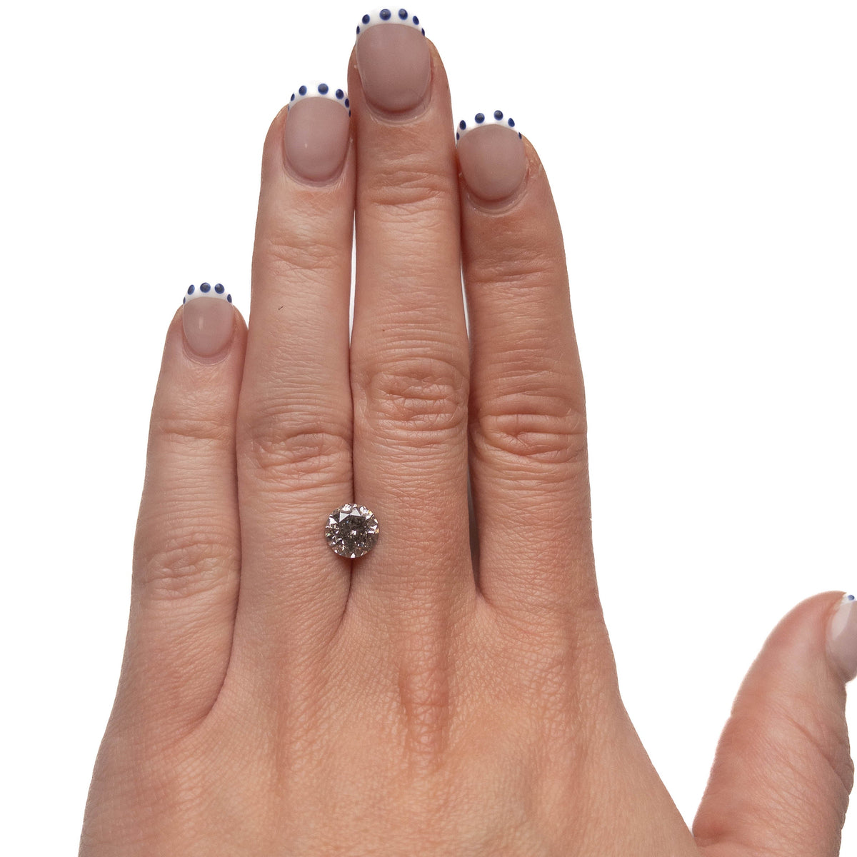 2.02 Carat Salt and Pepper Brilliant Cut Round Diamond