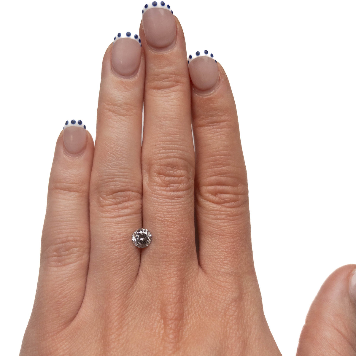 1.08 Carat Salt and Pepper Brilliant Cut Round Diamond