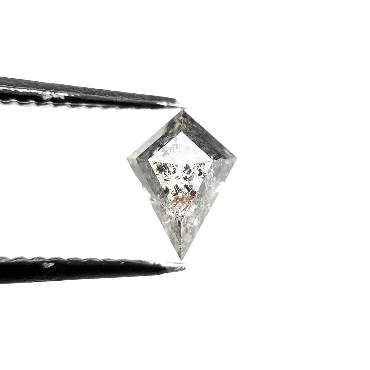 .94 Carat Canadian Salt and Pepper Rose Cut Kite Diamond