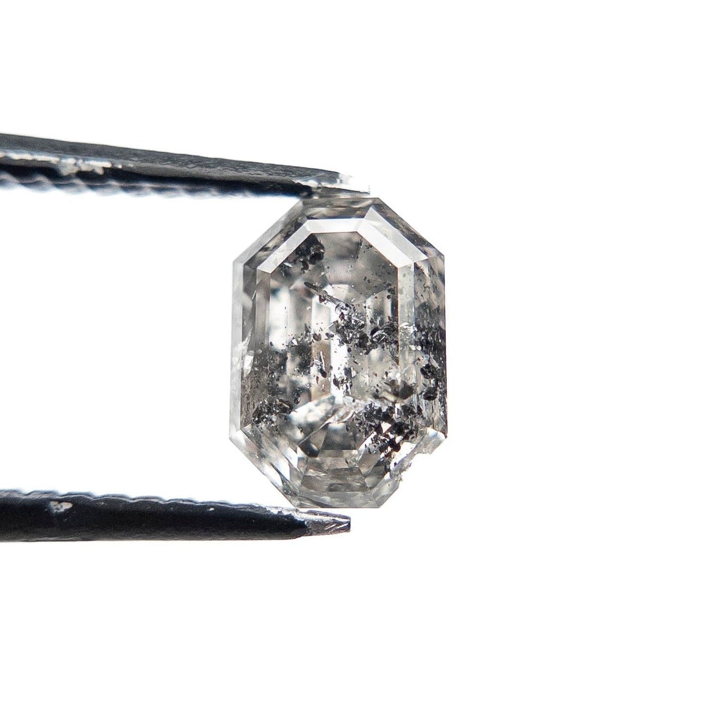 1.47 Carat Canadian Salt and Pepper Step Cut Octagon Diamond