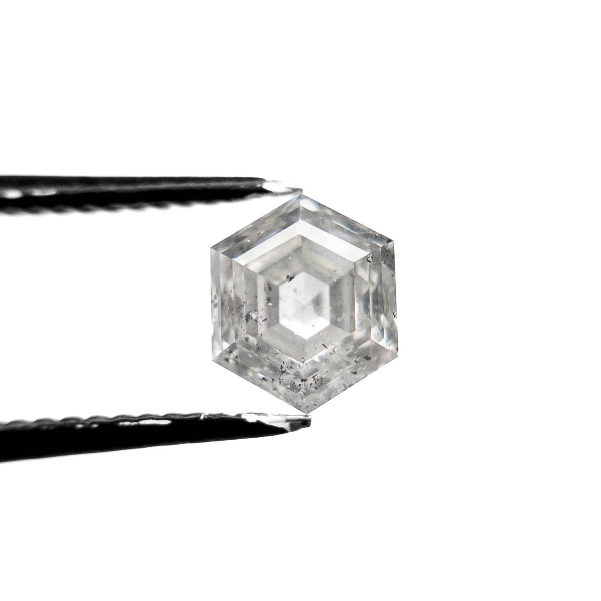 1.40 Carat Canadian Salt and Pepper Double Cut Hexagon Diamond