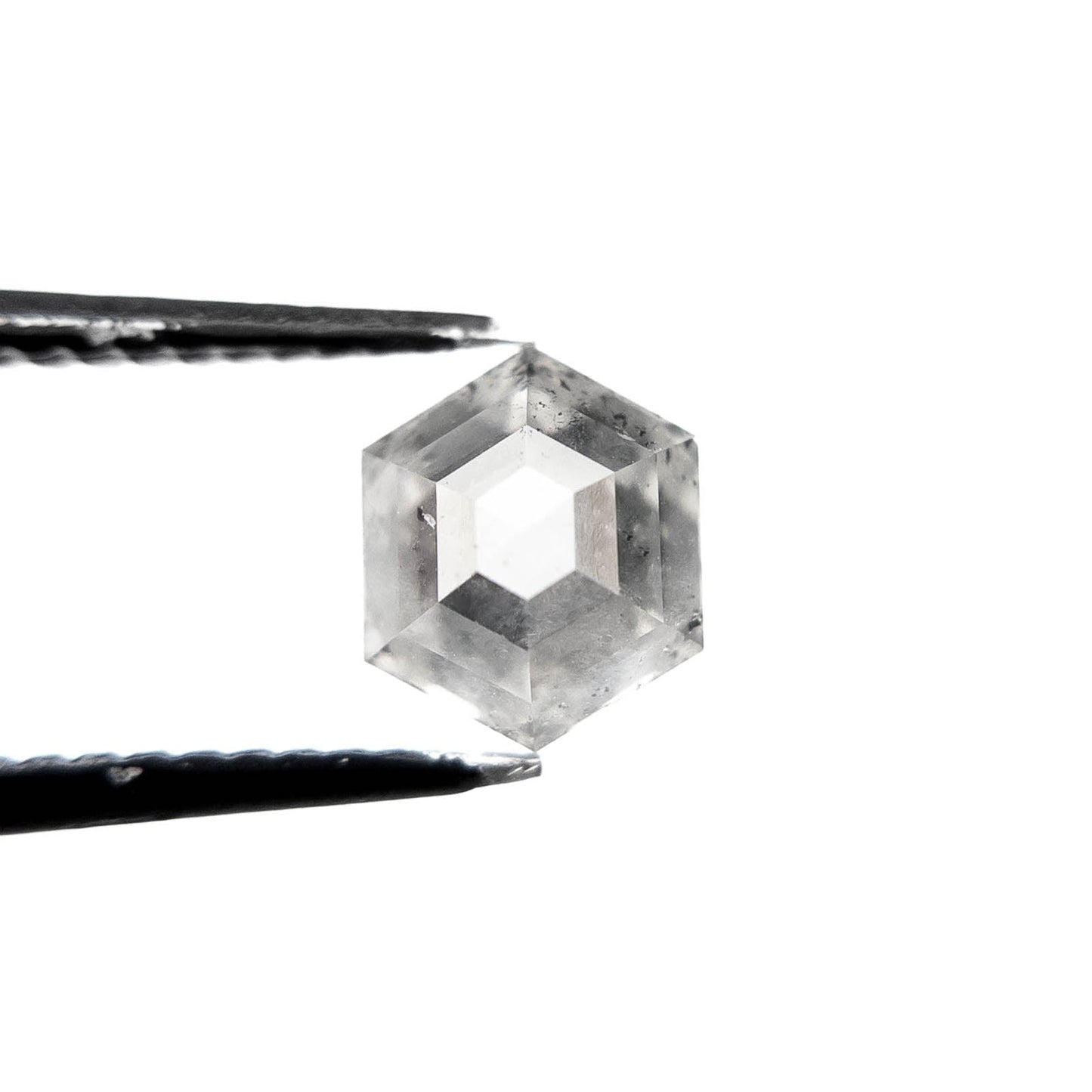 1.40 Carat Canadian Salt and Pepper Double Cut Hexagon Diamond