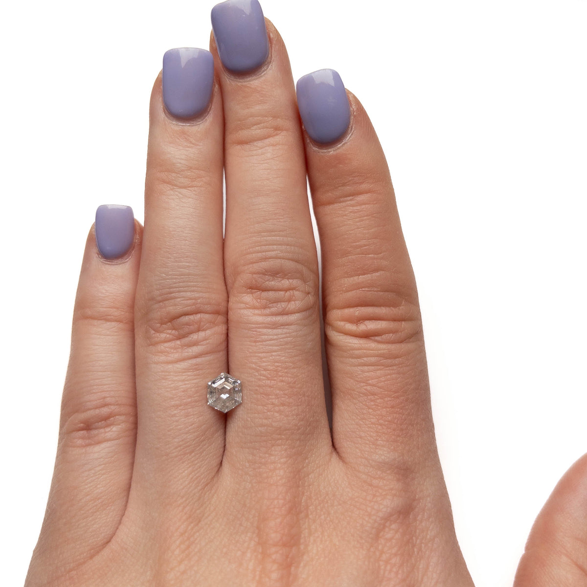 1.40 Carat Canadian Salt and Pepper Double Cut Hexagon Diamond
