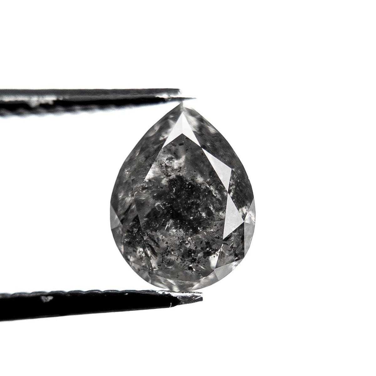 1.91 Carat Canadian Black Salt and Pepper Double Cut Pear Diamond